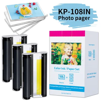 Чернильный картридж Aken и фотобумага, Совместимые для Canon Selpy CP900 CP1300 CP910 CP1500 Фотопринтер KP-108IN с Цветными Кассетными чернилами