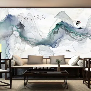 wellyu Индивидуальные 3D фрески новый китайский стиль Дзен художественная концепция абстрактные чернила пейзаж фон настенное украшение живопись