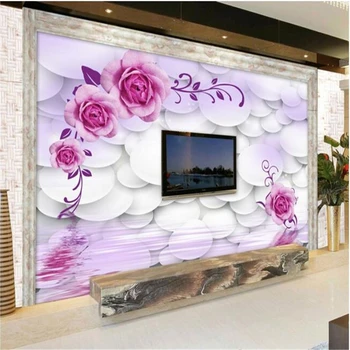 beibehang 3d стереоскопические розовые фрески Европа ТВ фон обои гостиная спальня фрески papel de parede