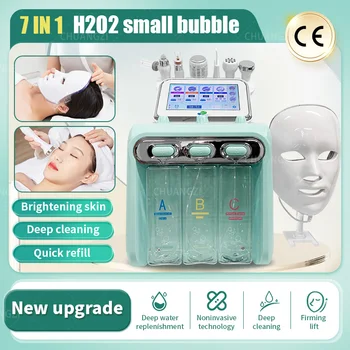 2023 H202 Hydra small bubble 7 в 1 аппарате для ухода за лицом Hydro microdermabrasion aqua peel beauty со светодиодной маской
