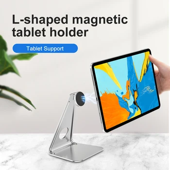 Универсальная магнитная подставка для планшета, держатель телефона, Алюминиевый кронштейн L-образной формы для iPad, подставка Samsung Tab, подставка для коврика Xiaomi Pad