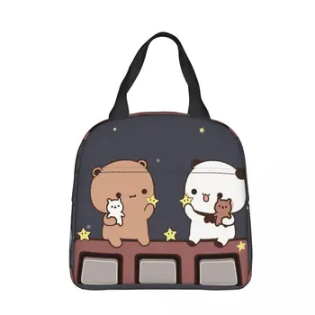 Смотрим на Луну Вместе, Изолированная сумка для Ланча с героями мультфильма Bubu Dudu, Женская детская сумка-холодильник, термос, портативный ланч-бокс, пакет со льдом, Сумка