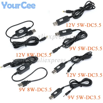 9 В/12 В 5 Вт/8 Вт USB Boost Step UP кабель питания линейный провод конвертер адаптер DC3.5 DC5.5 штекер