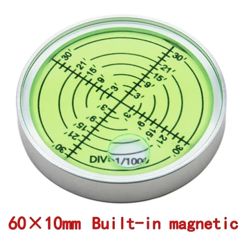 С магнитным уровнем из алюминиевого сплава, универсальный уровень, внутренняя маркировка 3 минуты 60 * 10 мм, высокоточный пузырьковый уровень