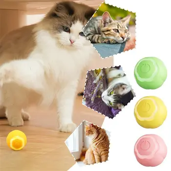 Умные игрушки для кошек Интерактивный Катящийся мяч Электрические Автоматические Мячи для кошек Автоматическая игрушка для котенка, собаки, играющей в помещении, Аксессуары для домашних животных