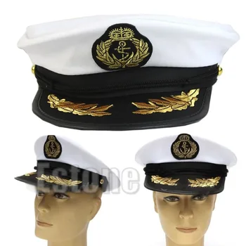 Белая кепка капитана яхты для взрослых, кепка для костюмированной вечеринки, платье для косплея, шляпа моряка