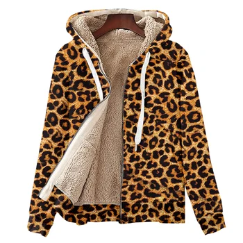 Тепловая леопардовая флисовая мужская зимняя куртка Оверсайз, корейская трикотажная университетская винтажная ветровка, верхнее пальто, длинная толстовка с капюшоном, уличная одежда