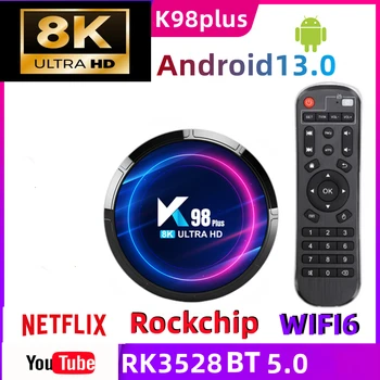 K98 PLUS телеприставка RK3528 4 ГБ/64 ГБ Android 13 Двойной WIFI6 2,4 G/5G BT Smart Tv Box 8k HD 4K Медиаплеер Netflix Youtube