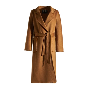 Осенне-зимний халат 2022 с волнистым кружевом, темпераментное модное кашемировое пальто, женское шерстяное пальто А-образной формы с рукавом-трубой