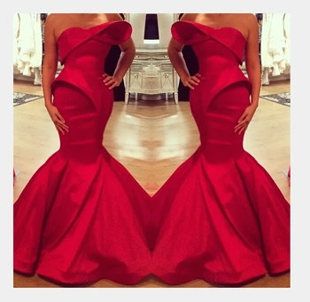 Дизайн Саудовской Аравии, Красное атласное платье Длиной до пола в виде Русалки с открытыми плечами, Платья для матери Невесты