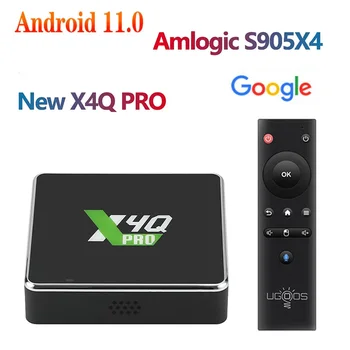 Ugoos X4Q Pro 4 ГБ 32 ГБ X4Q Plus 4 ГБ 64 ГБ S905X4 Четырехъядерный ТВ-бокс Android 11 LPDDR4 2,4 G/5G HD 4K RJ45 1000M BT5.1 Телеприставка