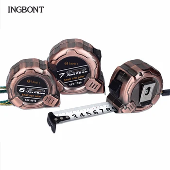 INGBONT Портативная рулетка из нержавеющей стали, износостойкая линейка 5/7,5/10 М * 25 мм, многофункциональный измерительный инструмент