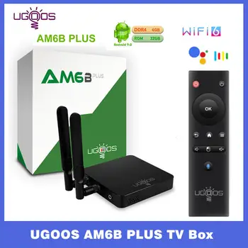 UGOOS AM6B PLUS TV Box 4 ГБ 32 ГБ Amlogic S922X-J 2,2 ГГц Android 9,0 5G WiFi Bluetooth 4K HD Медиаплеер Смарт-приставка