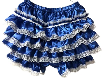 Французская Горничная, Бриджи с перекрестным переодеванием, Синее атласное платье с кружевным подолом, нижнее белье для Сисси, можно настроить в нескольких цветах