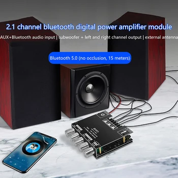 Цифровой Модуль Усилителя мощности ZK-MT21 2x50 Вт + 100 Вт 2,1-Канальный Bluetooth 5,0 Сабвуфер Цифровая Плата Усилителя мощности AUX 12V 24V