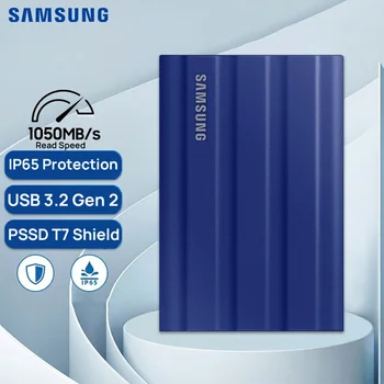 Samsung Портативный PSSD T7 Щит Прочный 1 ТБ 2 ТБ 4 ТБ Внешний диск 1050 МБ/С. Твердотельный диск USB3.2 Gen2 Type C Для портативных ПК PS5
