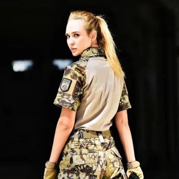 Мужская Женская камуфляжная тактическая футболка с коротким рукавом для армейских фанатов, Летняя походная одежда для кемпинга, Охоты, тренировок, Военная футболка, одежда