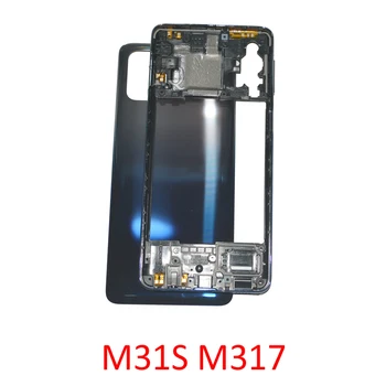 Новая Задняя крышка корпуса Samsung M31s M317F M317 Оригинальная Рамка корпуса Средняя Рамка С Дверцей задней панели С клеем