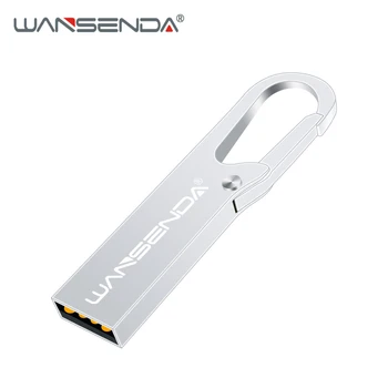 Wansenda Mini USB Memory Stick 128 ГБ Cle USB 64 ГБ 32 ГБ 16 ГБ 8 ГБ Портативный Флеш-накопитель Из нержавеющей Стали, Металлические Флешки