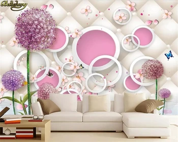 beibehang Пользовательские обои 3d шелковый одуванчик красивые цветы свежий стерео ТВ настенная живопись papel de parede 3d обои