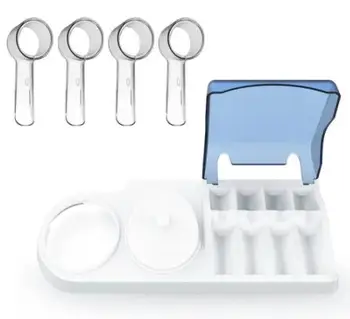 Набор держателей для головок зубных щеток, переносная подставка для головок щеток для электрических головок Braun Oral-B, а также чехол для щетки из 4 предметов