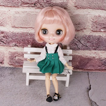 Голая кукла Мидди Блит 20 см со светло-розовыми мягкими короткими волосами, игрушка 