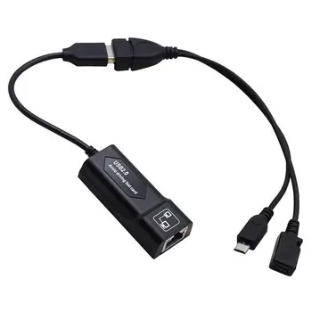 Адаптер USB 2.0 к RJ45/2X Mirco USB кабель LAN Ethernet Адаптер для 3 или Stick GEN 2