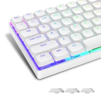118 Клавишных Низкопрофильных Белых клавишных колпачков из ПБТ Horizon с подсветкой для механической геймерской клавиатуры Gateron MX с рабочей раскладкой в США и Великобритании