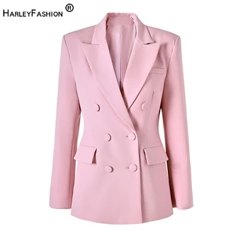 Изысканный дизайн, Женский 4 цвета, Оранжевый/розовый/коричневый/белый, Обычный стиль, Короткий Классический Офисный Женский Блейзер, куртка
