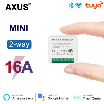 AXUS Tuya Mini 16A WiFi Переключатель Smart Life Приложение 2 Способа Управления Модуль автоматизации Умного Дома Прерыватель Работы для Alexa Google home