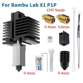 3D-принтер Bambu Lab X1 P1P 500 ° C Upgrade Hot End Kit Съемная Комбинированная Насадка из углеродного волокна X1 с горячим Концом из закаленной Стали CHT из Латуни