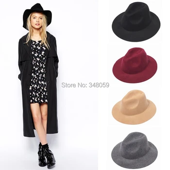 Абсолютно новая модная женская фетровая шляпа из 100% шерсти Осень-зима Панама Sun jazz Trilby Cap В наличии