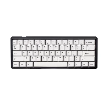 Черно-белая беспроводная 3-режимная механическая клавиатура с 61 клавишей