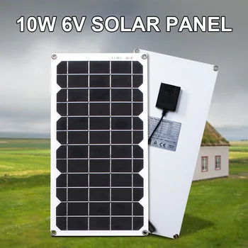 зарядное устройство для солнечного генератора мощностью 10 Вт 6 В мини полугибкая солнечная панель diy с зажимами для батарей