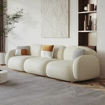 Тканевый диван с Авторской Дизайнерской технологией, Светлая гостиная, Роскошная мебель в скандинавском стиле, Комбинированный тканевый диван в стиле Ins