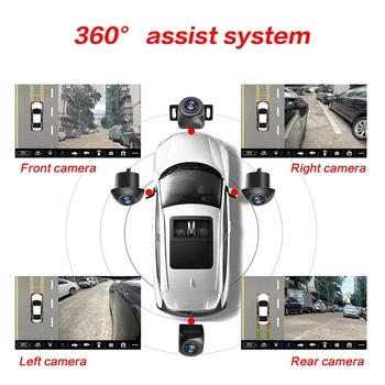 Автомобильная система обзора с высоты птичьего полета с камерой AHD 360, 4 камеры сзади/ спереди/ слева/ справа, 3D камера 360 для автомагнитолы Android