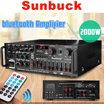 Sunbuck Bluetooth HIFI Amplificador, Высокопроизводительное воспроизведение звука, Усилитель сабвуфера, Усилитель мощности, аудио USB SD с пультом дистанционного управления