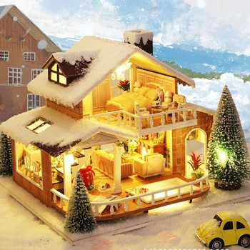 Рождественский Подарок на Новый год, Мини-Аксессуары для Кукольного домика своими руками, Миниатюрная мебель для Кукольного домика, Деревянные Подарки ручной работы На День рождения, Игрушки