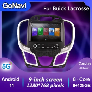 Автомобильное радио GoNavi Android 11, центральная мультимедийная интеллектуальная система, сенсорный экран с GPS-навигацией MP5 для Buick Lacrosse 14-16