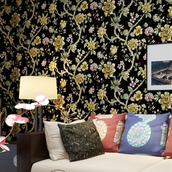 beibehang Нетканые обои Пасторальный цветок спальня спальня гостиная диван фоновые обои papel de parede обои