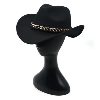 Ковбойская кепка в западном стиле, удобный цилиндр, теплая фетровая джазовая шляпа Унисекс