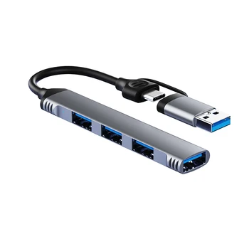 4 Порта USB 3.0 Концентратор 2 В 1 USB A Type C Для OTG USB-Концентратор Расширения Type C Концентратор