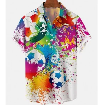 Летняя Горячая распродажа, мужская рубашка, Модная Уличная Гавайская рубашка с коротким рукавом, Мужская разноцветная рубашка на пуговицах для мужчин, рубашка Оверсайз