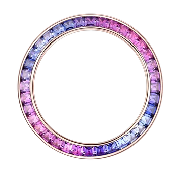 Zhanhao Индивидуальные часы из нержавеющей стали Безель Градиент Радужные драгоценные камни Разноцветные бусины для кварцевых часов Аксессуары