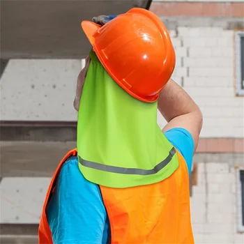 Летняя солнцезащитная защитная каска, шейный щит, шлемы, Светоотражающая полоса, Полезная сетка, Светоотражающая крышка для строительных рабочих