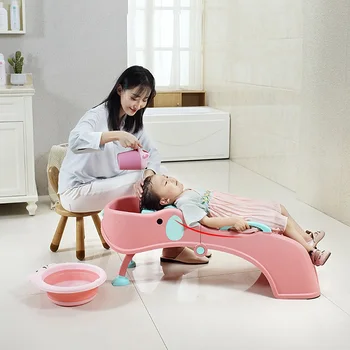 Складной стул для шампуня IMBABY для малышей Детское нескользящее многопозиционное кресло с откидной спинкой для шампуня Доступно для взрослых