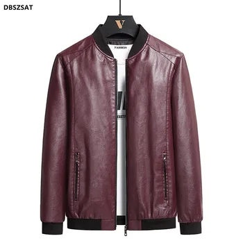 Топ 2023, Новый бренд, дизайнерская повседневная модная коричневая Классическая куртка из искусственной кожи, мужские мото-пальто, мужская одежда 2023