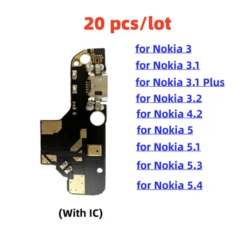 20 шт./лот, USB Зарядное устройство, док-станция, Гибкий Кабель Для Nokia 3 3.1 Plus 3.2 4.2 5 5.1 5.3 5.4, Разъем Для Подключения Зарядной платы