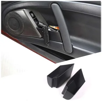 ABS черный для Mitsubishi Eclipse 2006-2011, коробка для хранения дверей автомобиля, Дверной подлокотник, ручка, держатель контейнера, лоток, автомобильные аксессуары