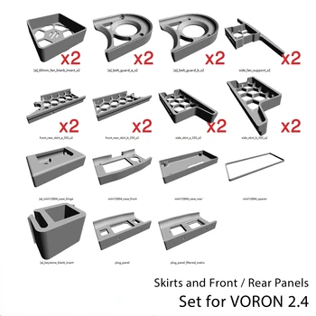 1 комплект юбок с АБС-принтом для Voron 2.4 Комплект передних/задних юбок для 3D-принтера DIY Voron